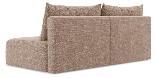 Jasnobrązowa rozkładana/ze schowkiem sofa 216 cm Kalena – Makamii