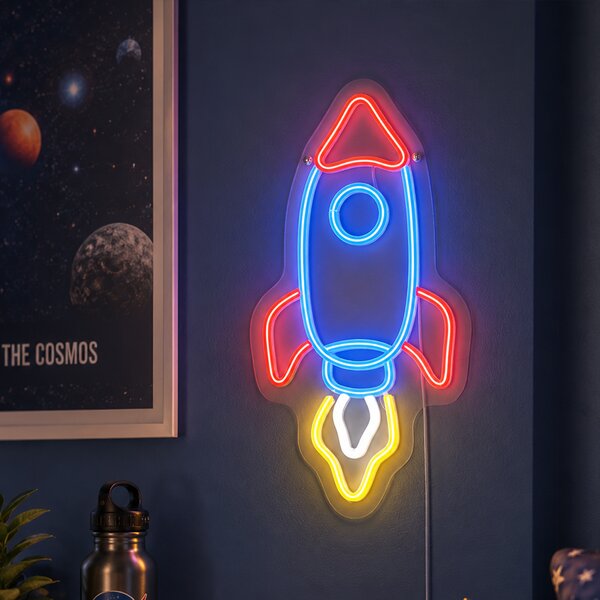 Neonowa lampa ścienna wielokolorowa z LED - Rocket