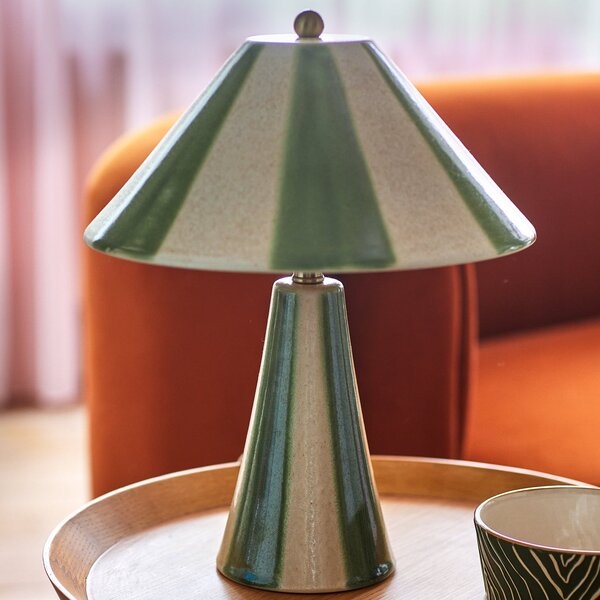 Lampa Stołowa Bloomingville, Olive, zielony, sypialnia, ceramika, skandynawski