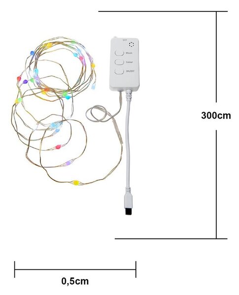 Girlanda świetlna na USB liczba żarówek 30 szt. długość 300 cm Smart Strip – Star Trading