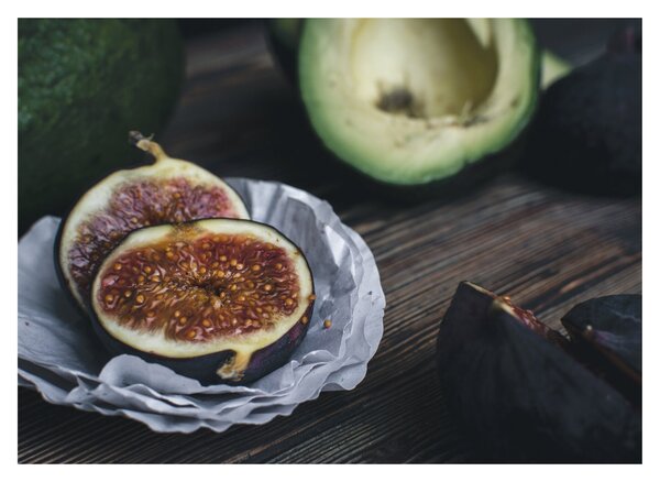 Obraz na szkle fig i awokado (70x50 cm)