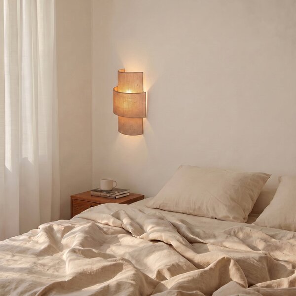 Lampa Ścienna Duolla, Nature, brąz rdzawy, salon, tkanina | tekstylia, boho