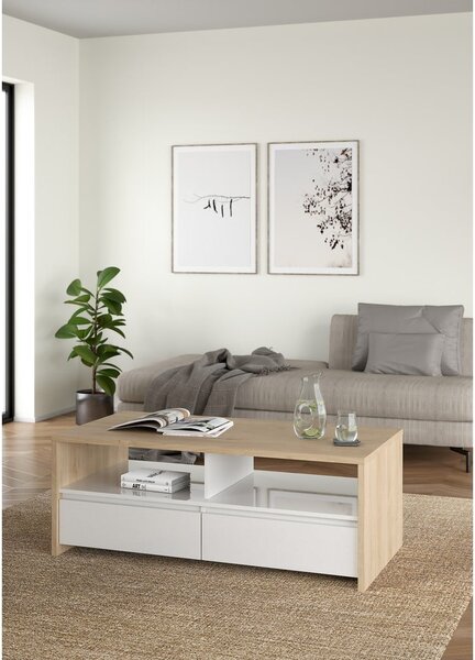 Biało-naturalny stolik 60x120 cm Next – Tvilum