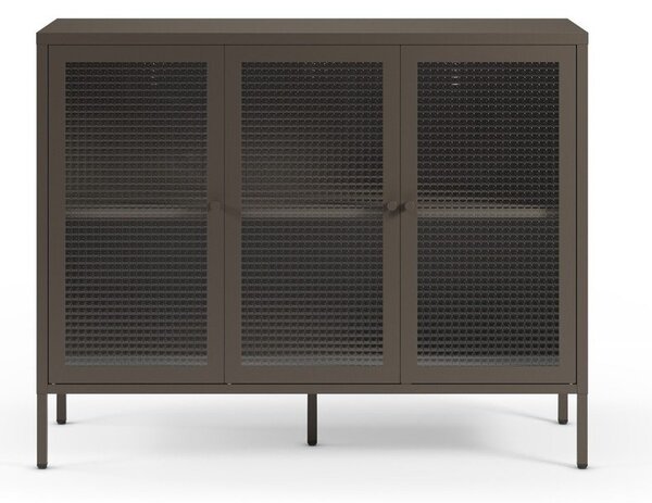 Szara metalowa witryna 121x90x40 cm Layna – Marckeric