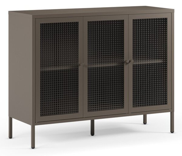 Szara metalowa witryna 121x90x40 cm Layna – Marckeric