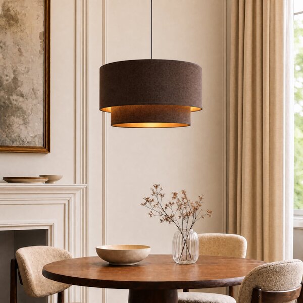 Lampa Wisząca Duolla, Boho, brąz rdzawy, sypialnia, tkanina | tekstylia, młodzieżowy