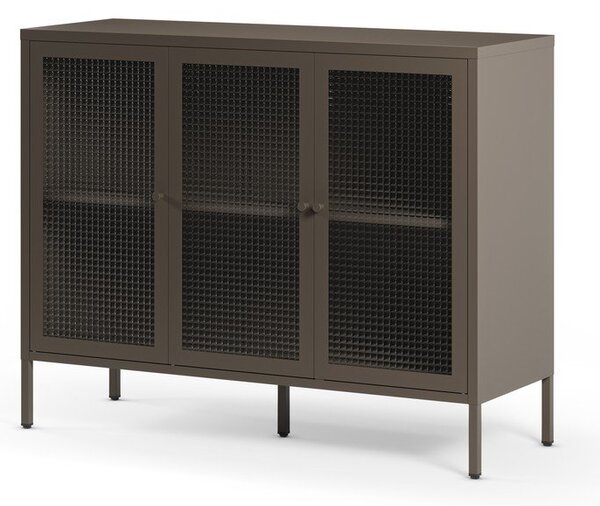 Szara metalowa witryna 121x90x40 cm Layna – Marckeric
