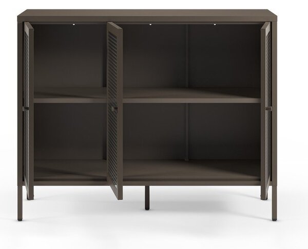 Szara metalowa witryna 121x90x40 cm Layna – Marckeric