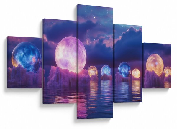 Obraz - Planety na wodzie (125x70 cm)