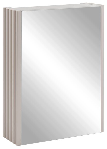 Rodan Szafka z Lustrem 40 cm - Szara - Panele Boczne Kaszmir - Wisząca - Bezuchwytowa - 1-drzwiowa - BELLO