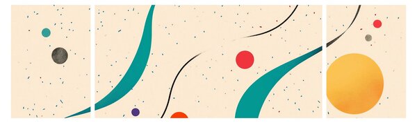 Obraz - Minimalistyczna kolorowa ilustracja (170x50 cm)
