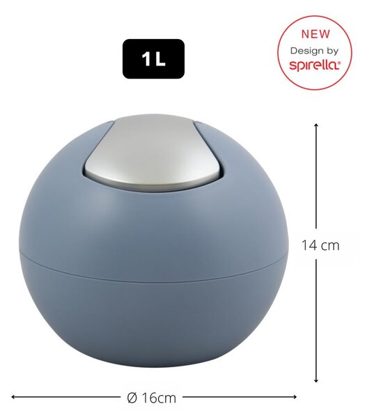 Jasnoniebieski plastikowy kosz na śmieci 1 l Bowl Matt – Spirella