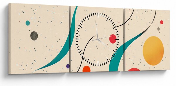 Obraz - Minimalistyczna kolorowa ilustracja (z zegarem) (90x30 cm)