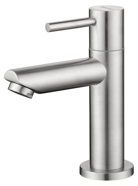 Bateria umywalkowa zimna woda - Chromowana - Z wężem przyłączeniowym - Wysokość 93,4 mm