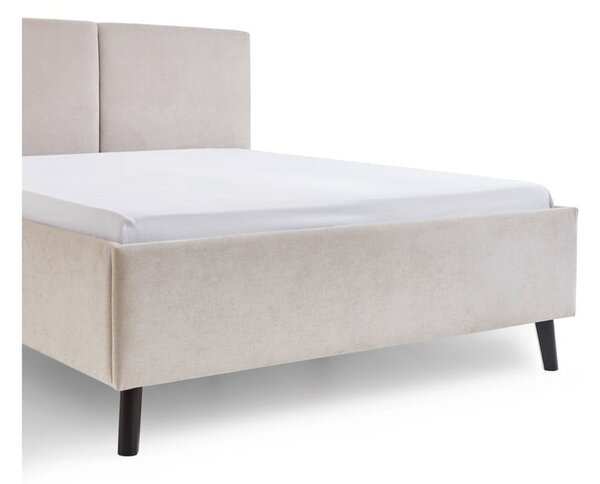 Beżowe tapicerowane łóżko dwuosobowe ze stelażem 140x200 cm Piano – Meise Möbel