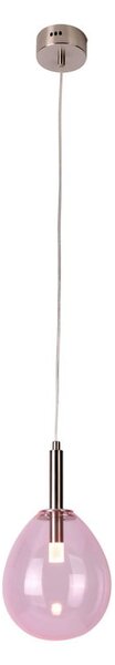 Fioletowa lampa wisząca LED ze szklanym kloszem Lukka – Candellux Lighting