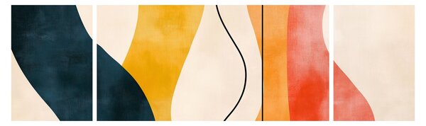 Obraz - Minimalistyczna kolorowa ilustracja II. (170x50 cm)