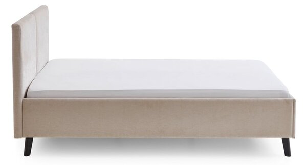 Beżowe tapicerowane łóżko dwuosobowe ze stelażem 140x200 cm Piano – Meise Möbel