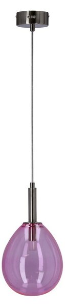 Fioletowa lampa wisząca LED ze szklanym kloszem Lukka – Candellux Lighting