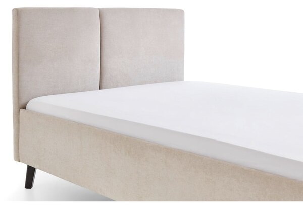 Beżowe tapicerowane łóżko dwuosobowe ze stelażem 140x200 cm Piano – Meise Möbel