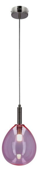 Fioletowa lampa wisząca LED ze szklanym kloszem Lukka – Candellux Lighting