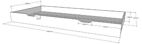Biała szuflada pod łóżko dziecięce 90x200 cm Dallas – Vipack