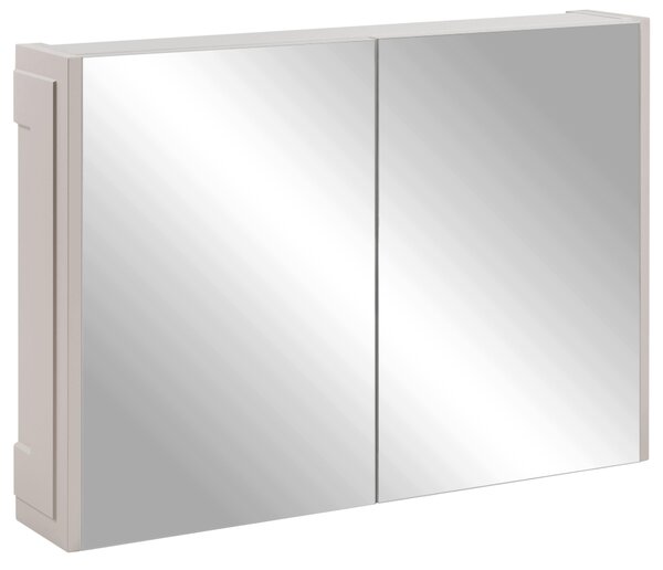 Rodan Szafka z Lustrem 80 cm - Szara - Panele Boczne Kaszmir - Wisząca - Bezuchwytowa - 2-drzwiowa - CLASSIC