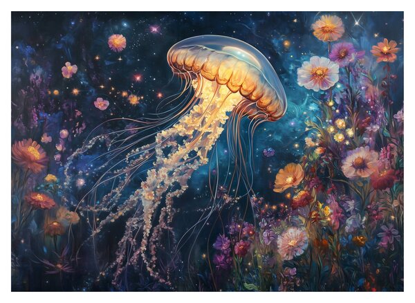Obraz na szkle - Magiczna meduza (70x50 cm)