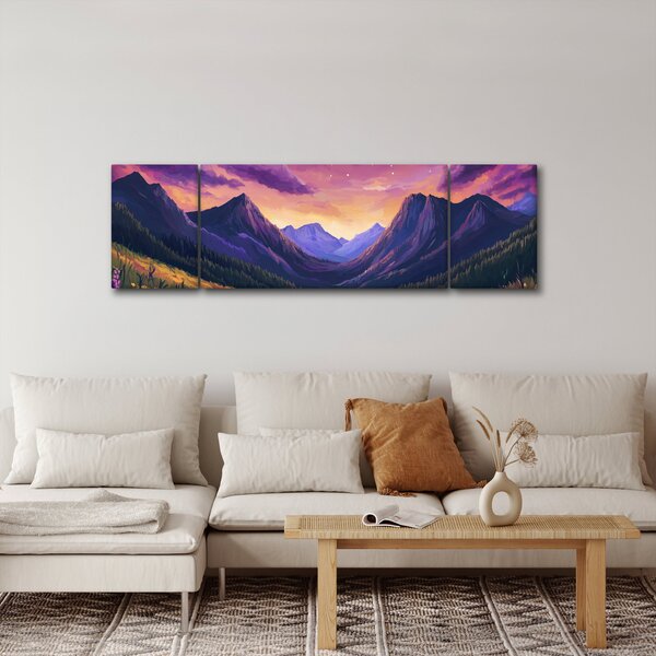 Obraz - Fioletowy krajobraz (170x50 cm)