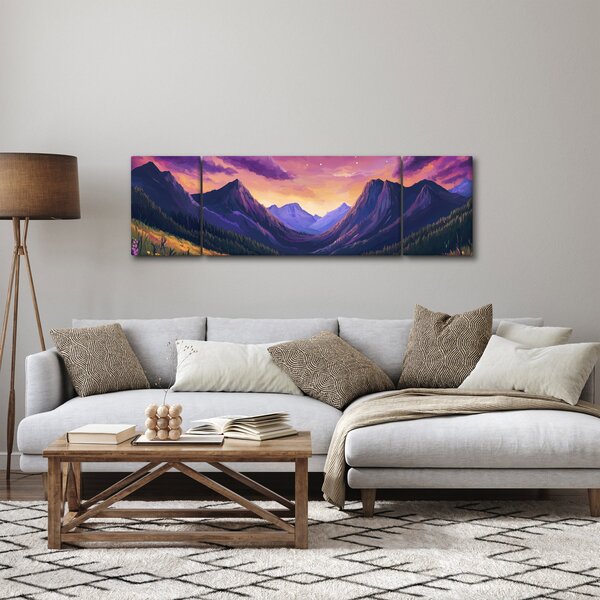 Obraz - Fioletowy krajobraz (170x50 cm)