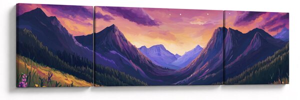 Obraz - Fioletowy krajobraz (170x50 cm)