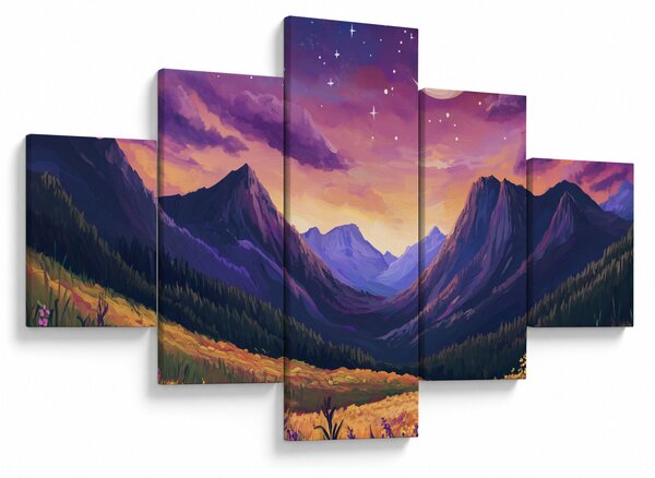 Obraz - Fioletowy krajobraz (125x70 cm)