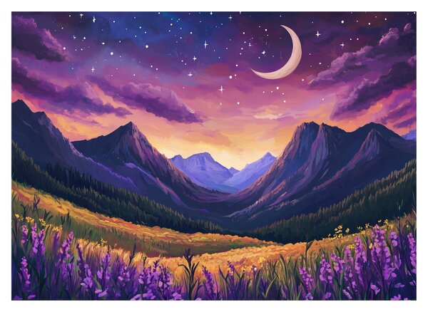 Obraz - Fioletowy krajobraz (70x50 cm)
