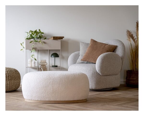 Jasnoszary fotel z materiału bouclé Messina – House Nordic
