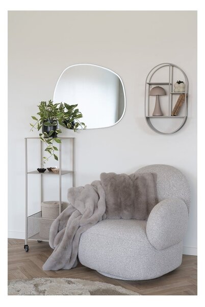 Jasnoszary fotel z materiału bouclé Messina – House Nordic