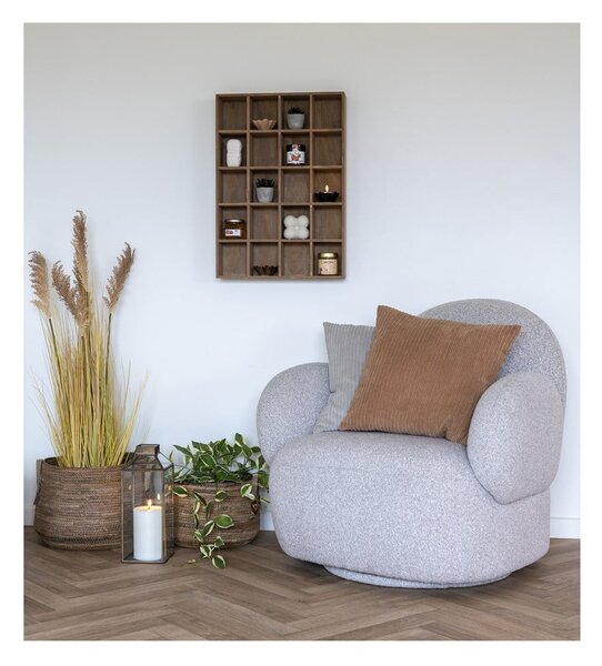 Jasnoszary fotel z materiału bouclé Messina – House Nordic