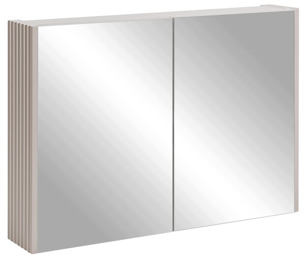 Rodan Szafka z Lustrem 80 cm - Szara - Panele Boczne Kaszmir - Wisząca - Bezuchwytowa - 2-drzwiowa - VENA