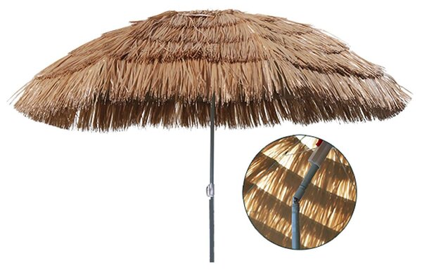 Parasol plażowy Hawaii - Składana - Brązowa - Średnica 1,6 m