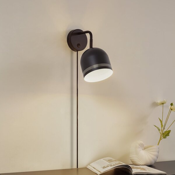 Lampa Ścienna NOLA, Oura, czarny, salon, metal, skandynawski