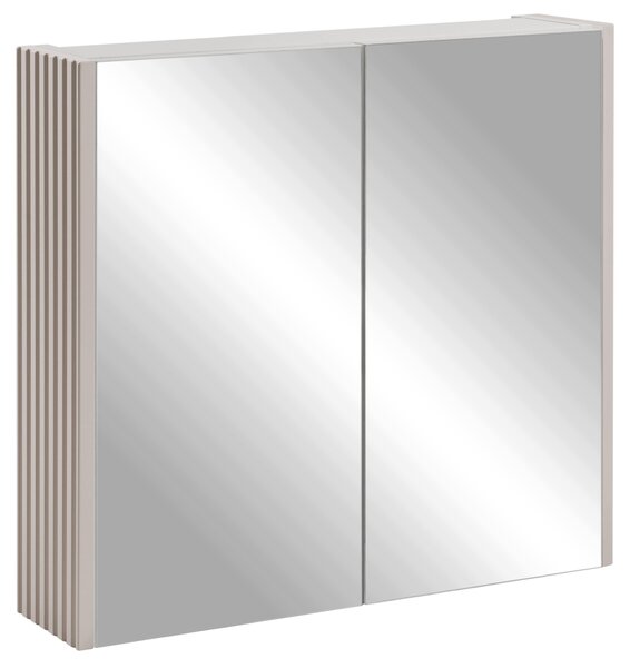 Rodan Szafka z Lustrem 60 cm - Szara - Panele Boczne Kaszmir - Wisząca - Bezuchwytowa - 2-drzwiowa - ELEGANCE