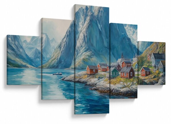Obraz - Norweskie miasteczko (125x70 cm)