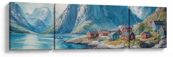 Obraz - Norweskie miasteczko (170x50 cm)