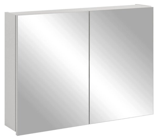 Rodan Szafka Łazienkowa z Lustrem 80 cm - Szara - Wisząca - Bezuchwytowa - 2-drzwiowa