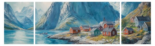 Obraz - Norweskie miasteczko (170x50 cm)