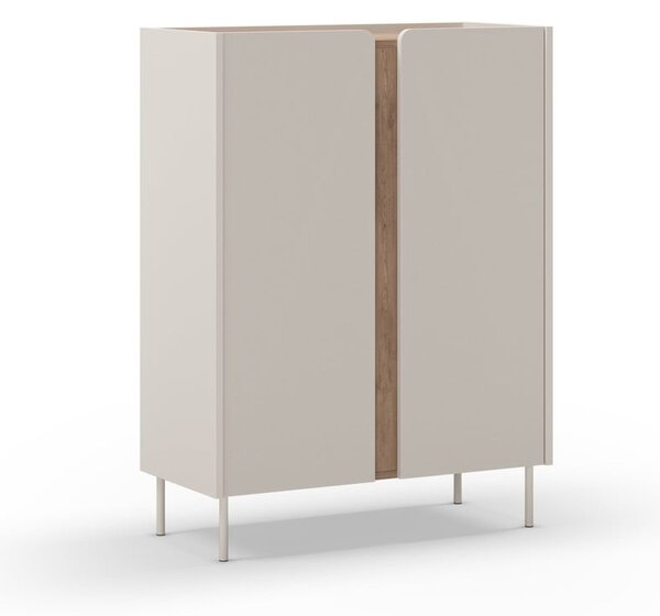 Kremowo-naturalna szafka w dekorze dębu 90x120x40 cm Lucile – Marckeric