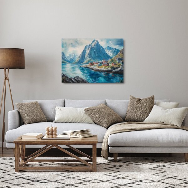 Obraz na szkle - Norweskie miasteczko (70x50 cm)