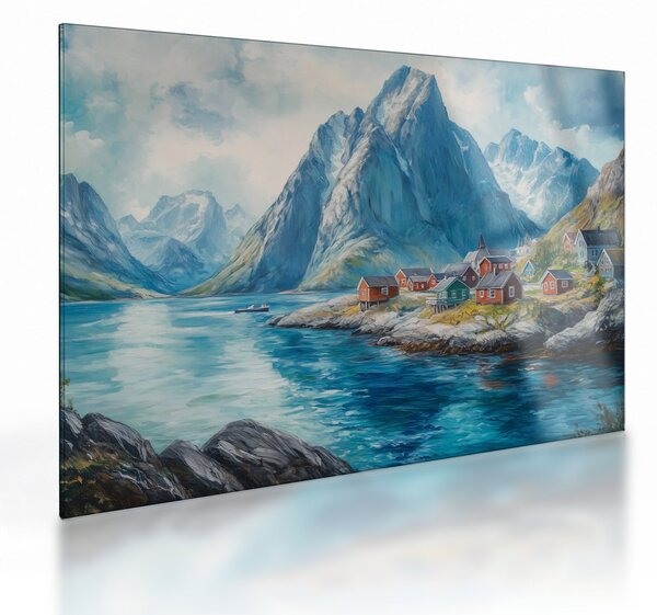Obraz na szkle - Norweskie miasteczko (70x50 cm)