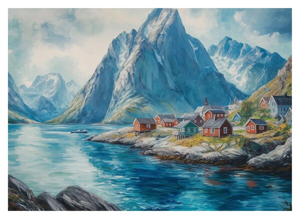 Obraz - Norweskie miasteczko (70x50 cm)