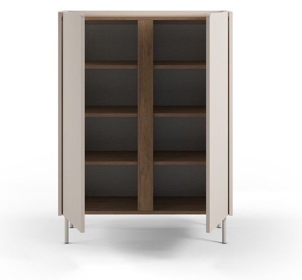 Kremowo-naturalna szafka w dekorze dębu 90x120x40 cm Lucile – Marckeric