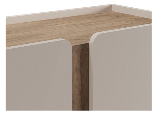 Kremowo-naturalna szafka w dekorze dębu 90x120x40 cm Lucile – Marckeric